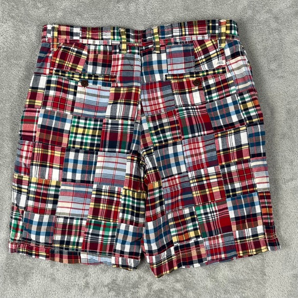 IZOD Saltwater Patchwork Madras Plaid Shorts Men's Size 34 Chino Preppy Casual - Picture 2 of 7